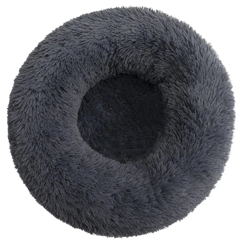 Ultra-Soft Round Pet Bed - Plush Donut Style for Dogs & Cats