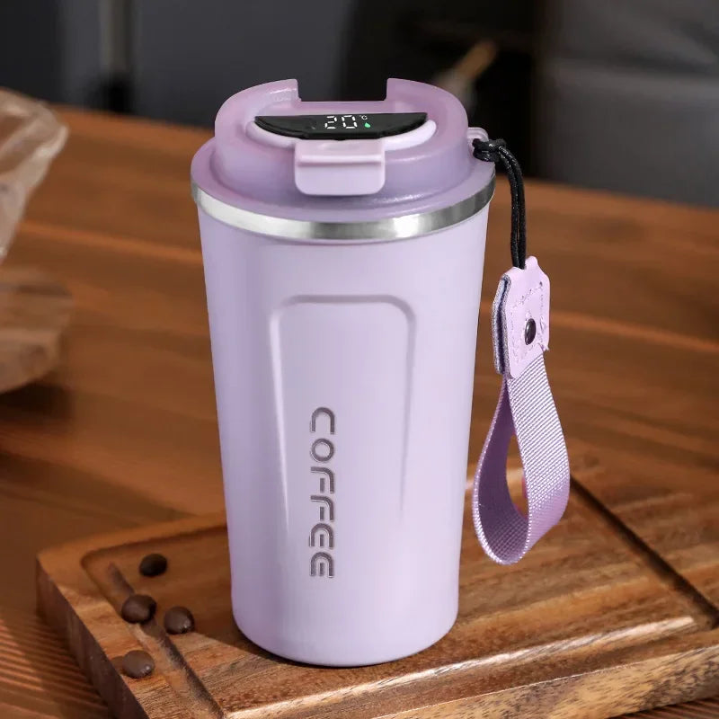 Smart Coffee Mug with Temperature Display - 380/510ml Stainless Steel