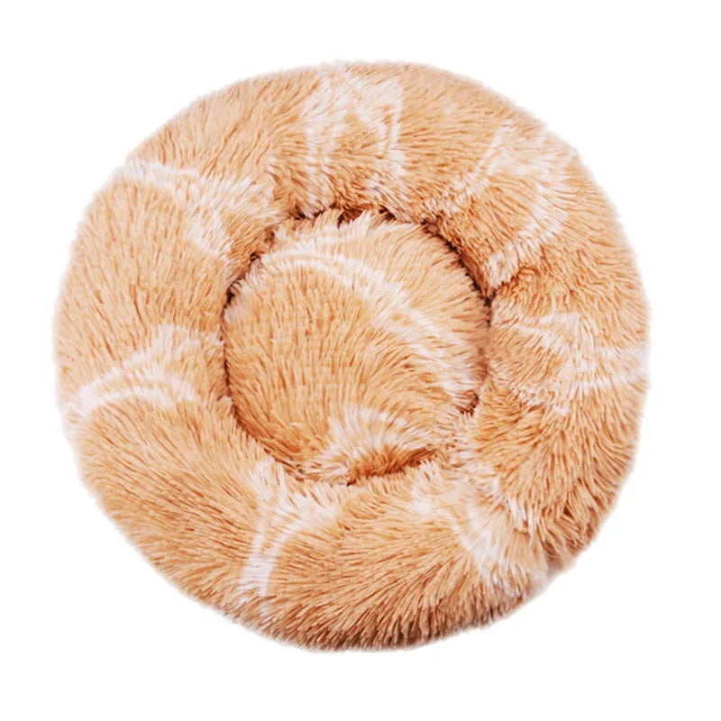 Ultra-Soft Round Pet Bed - Plush Donut Style for Dogs & Cats