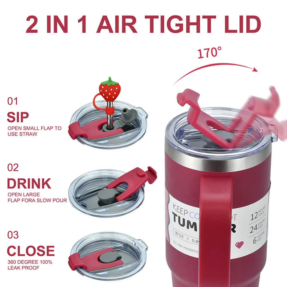 Large Capacity Stainless Steel Tumbler - 30oz/40oz Double Vacuum Insulated