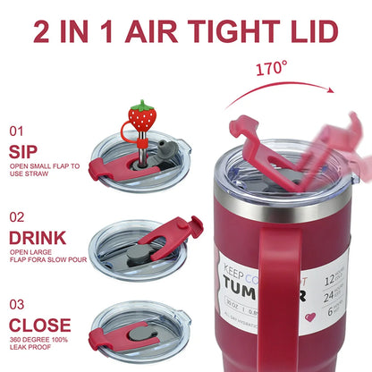 Large Capacity Stainless Steel Tumbler - 30oz/40oz Double Vacuum Insulated