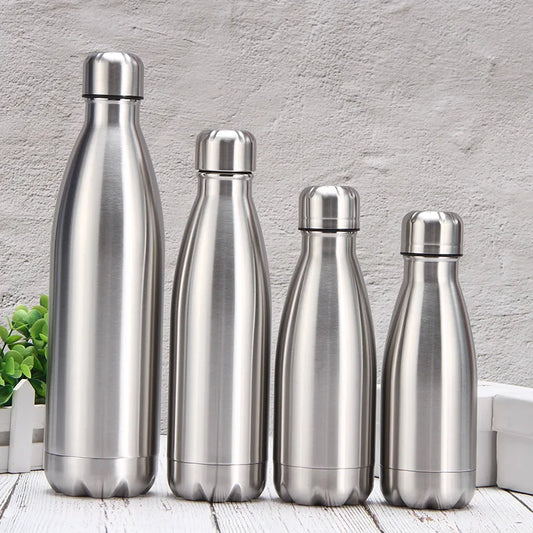 Stainless Steel Water Bottle - 500ml/750ml/1L - Insulated & Standard
