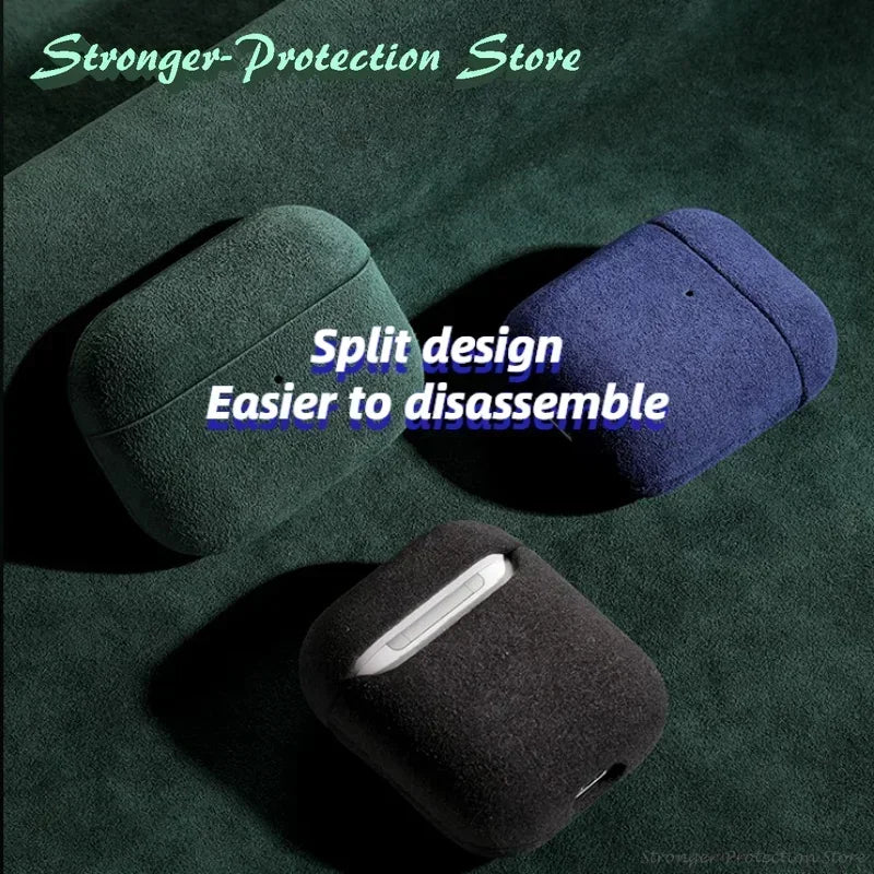 Luxury Italian Suede Leather AirPods Case - Pro 3, Pro 2, AirPods 4