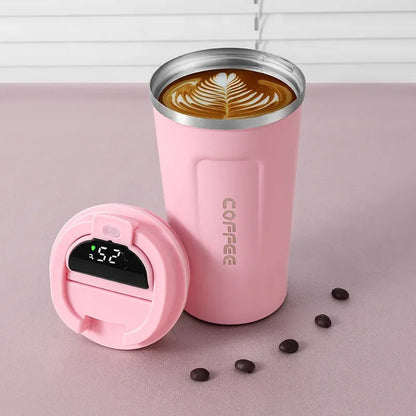 Smart Coffee Mug with Temperature Display - 380/510ml Stainless Steel