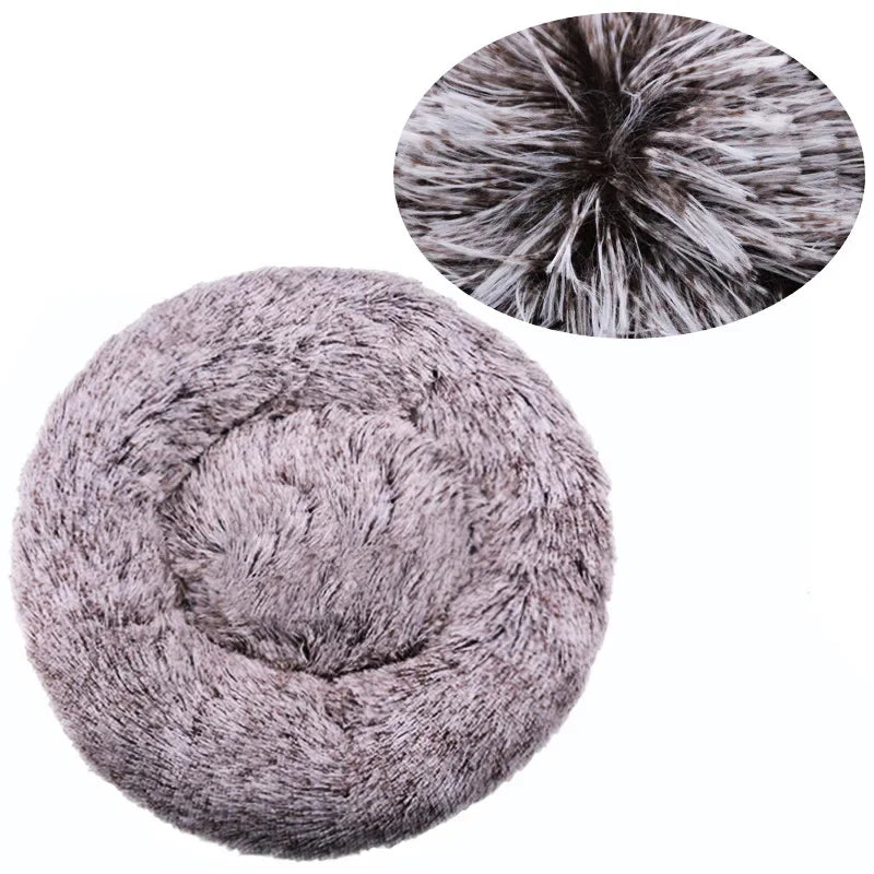 Ultra-Soft Round Pet Bed - Plush Donut Style for Dogs & Cats