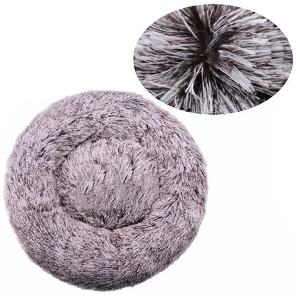 Ultra-Soft Round Pet Bed - Plush Donut Style for Dogs & Cats