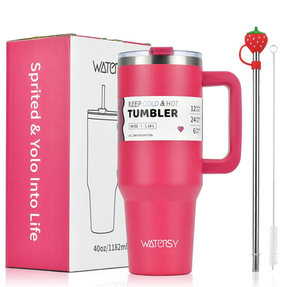 Large Capacity Stainless Steel Tumbler - 30oz/40oz Double Vacuum Insulated
