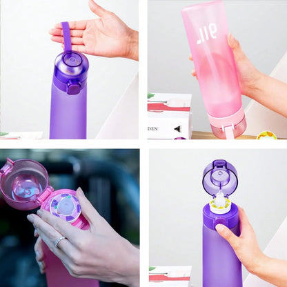 Scented Water Bottle with Flavor Pods - 800ml Transparent with Straw