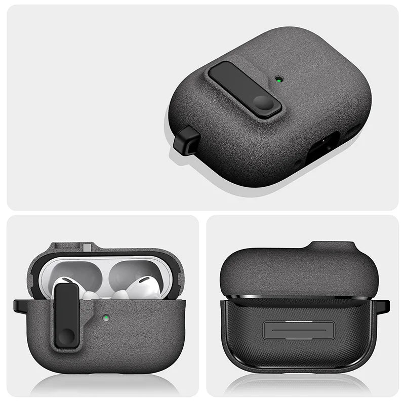 Silicone Shockproof AirPods Case with Hook - Pro 2, AirPods 4, 3