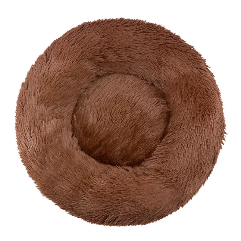 Ultra-Soft Round Pet Bed - Plush Donut Style for Dogs & Cats