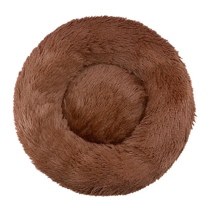 Ultra-Soft Round Pet Bed - Plush Donut Style for Dogs & Cats