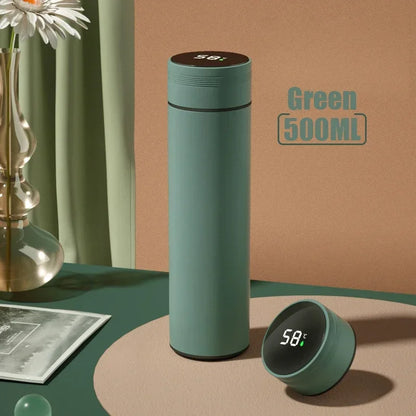Smart Temperature Display Thermos - 500ml Stainless Steel Vacuum Insulated