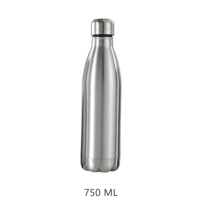 Stainless Steel Water Bottle - 500ml/750ml/1L - Insulated & Standard