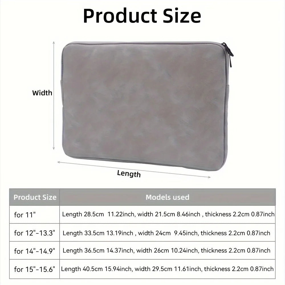 Premium PU Leather Laptop Sleeve - Slim Protective Case