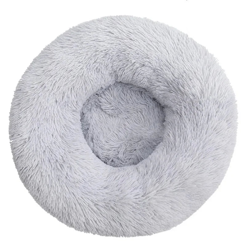 Ultra-Soft Round Pet Bed - Plush Donut Style for Dogs & Cats