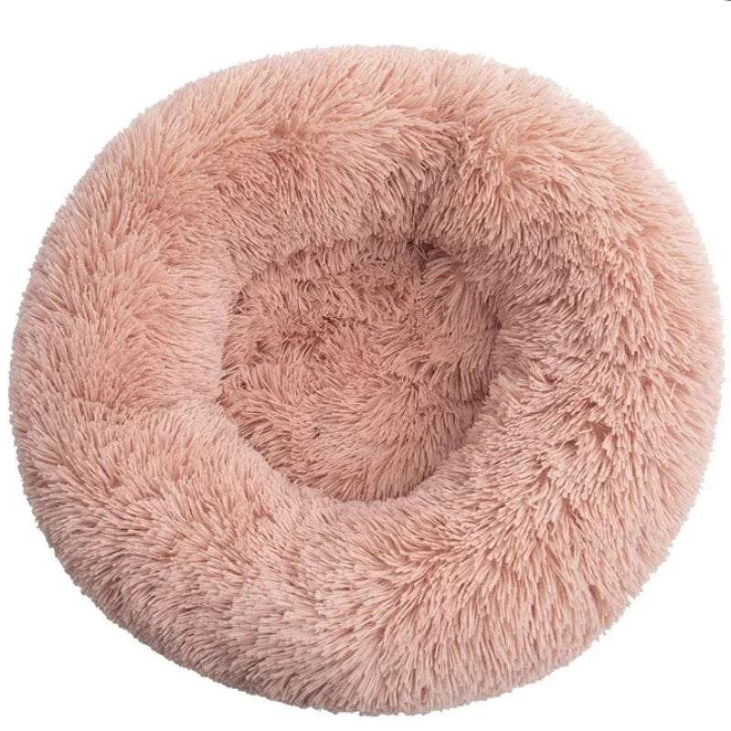 Ultra-Soft Round Pet Bed - Plush Donut Style for Dogs & Cats