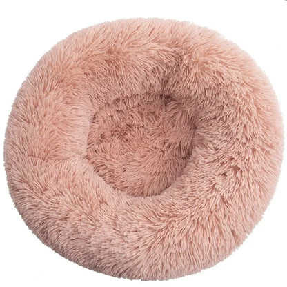 Ultra-Soft Round Pet Bed - Plush Donut Style for Dogs & Cats