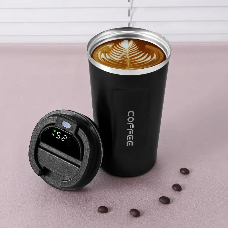 Smart Coffee Mug with Temperature Display - 380/510ml Stainless Steel