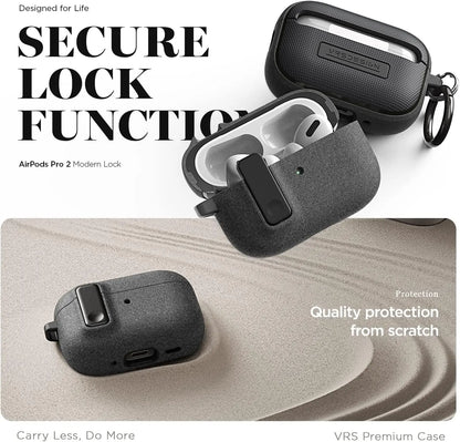 Silicone Shockproof AirPods Case with Hook - Pro 2, AirPods 4, 3