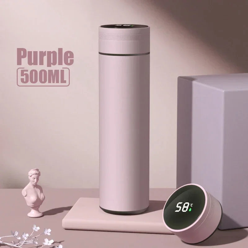 Smart Temperature Display Thermos - 500ml Stainless Steel Vacuum Insulated