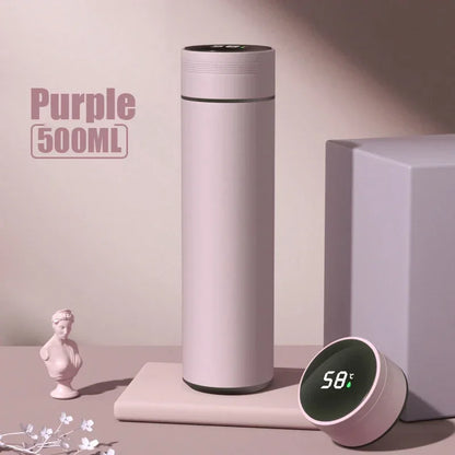 Smart Temperature Display Thermos - 500ml Stainless Steel Vacuum Insulated