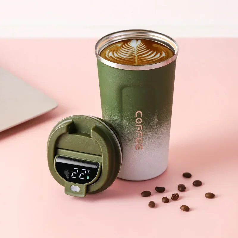 Smart Coffee Mug with Temperature Display - 380/510ml Stainless Steel