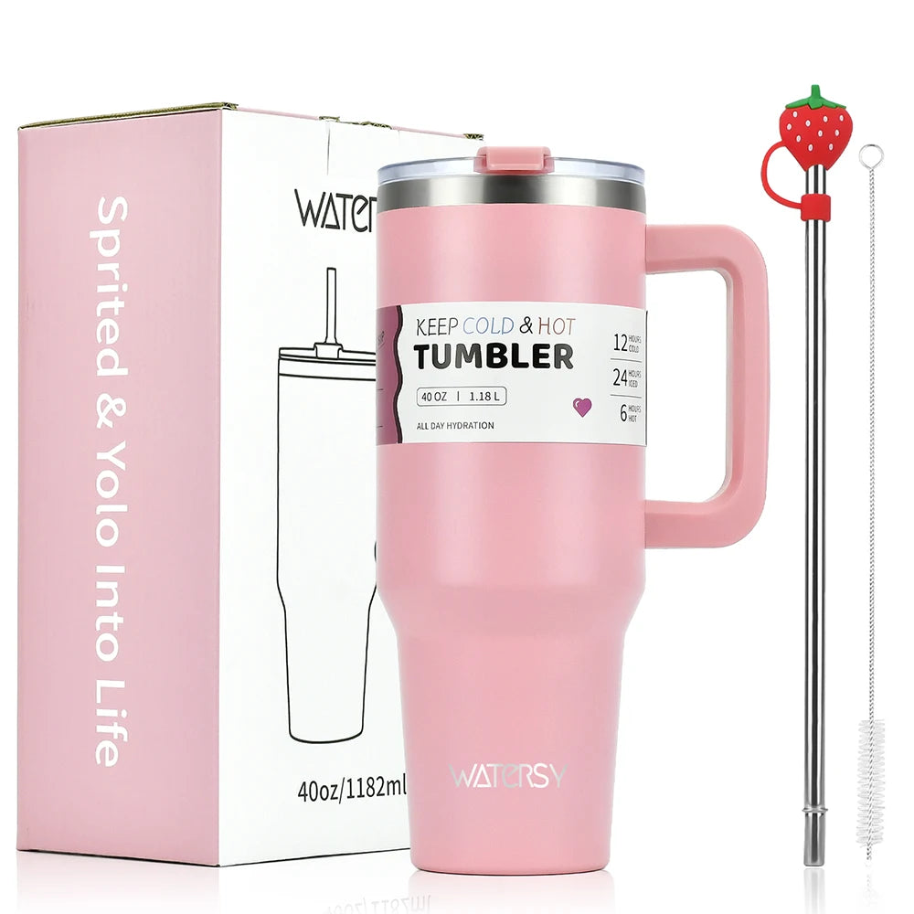 Large Capacity Stainless Steel Tumbler - 30oz/40oz Double Vacuum Insulated