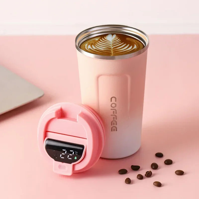 Smart Coffee Mug with Temperature Display - 380/510ml Stainless Steel