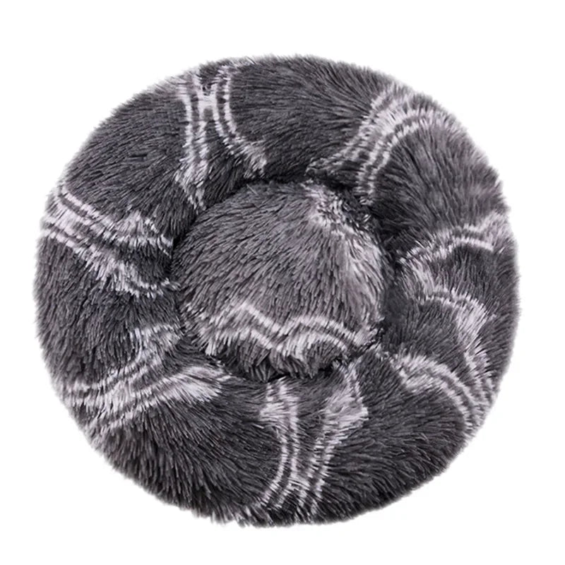 Ultra-Soft Round Pet Bed - Plush Donut Style for Dogs & Cats