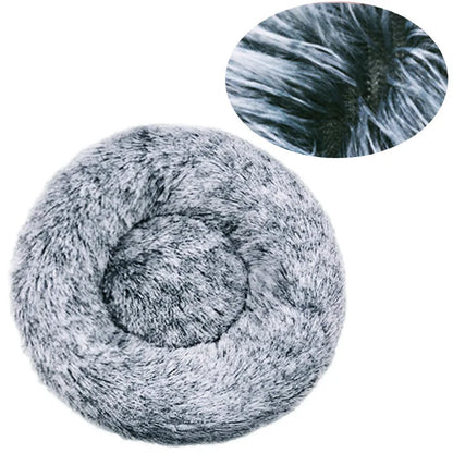 Ultra-Soft Round Pet Bed - Plush Donut Style for Dogs & Cats