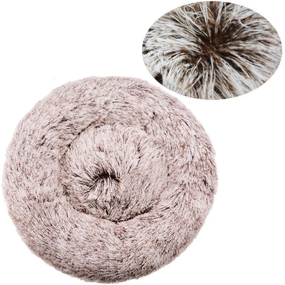Ultra-Soft Round Pet Bed - Plush Donut Style for Dogs & Cats