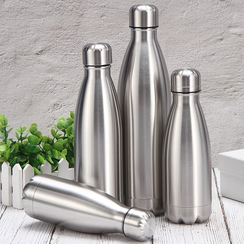 Stainless Steel Water Bottle - 500ml/750ml/1L - Insulated & Standard