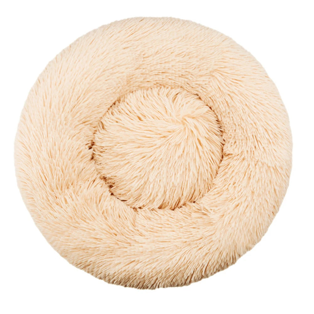 Ultra-Soft Round Pet Bed - Plush Donut Style for Dogs & Cats