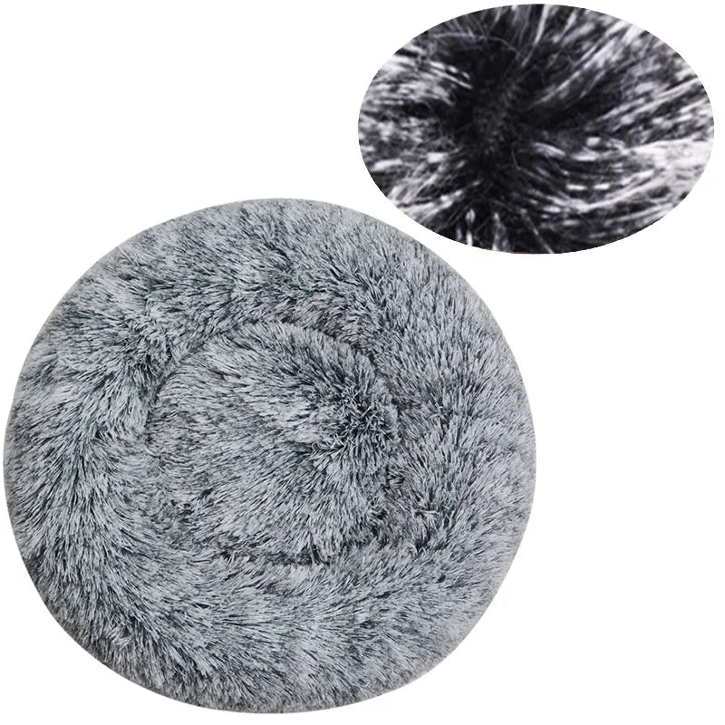Ultra-Soft Round Pet Bed - Plush Donut Style for Dogs & Cats