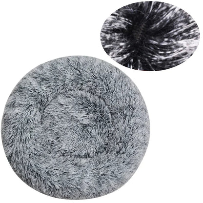 Ultra-Soft Round Pet Bed - Plush Donut Style for Dogs & Cats