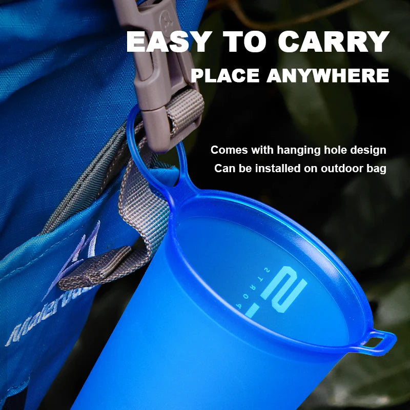 Collapsible Soft Flask Water Bottle - 500ml TPU BPA-Free - Running, Hiking