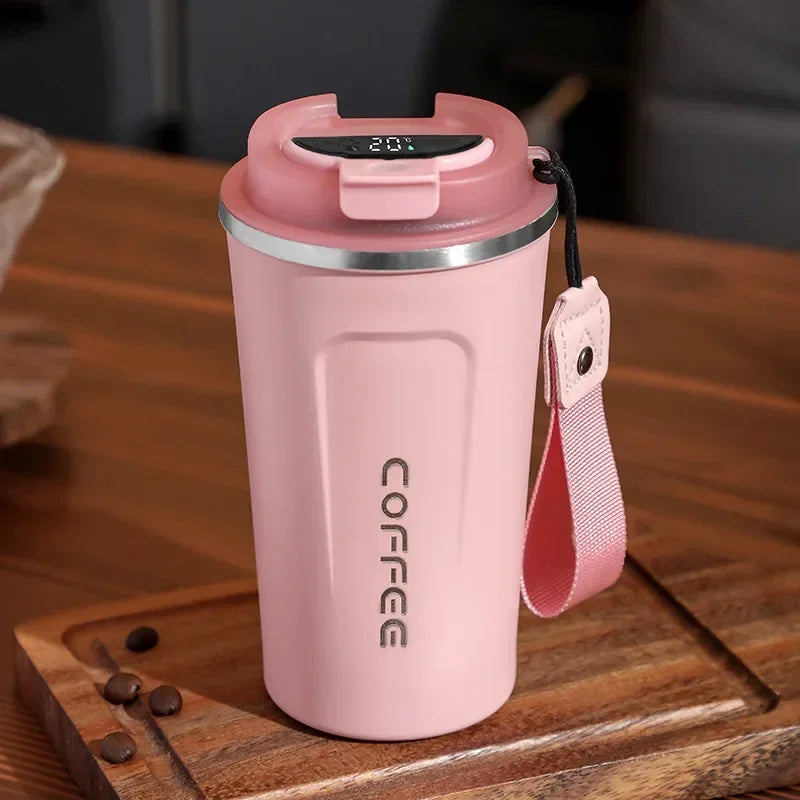 Smart Coffee Mug with Temperature Display - 380/510ml Stainless Steel