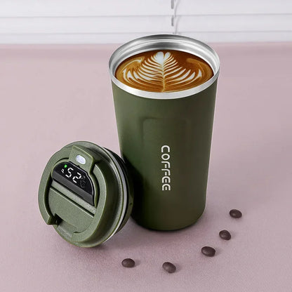 Smart Coffee Mug with Temperature Display - 380/510ml Stainless Steel