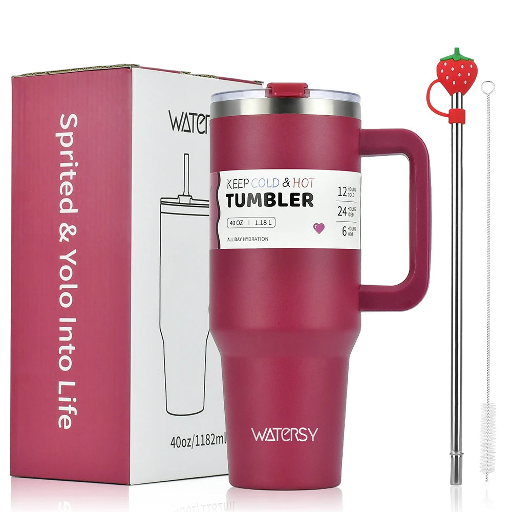 Large Capacity Stainless Steel Tumbler - 30oz/40oz Double Vacuum Insulated