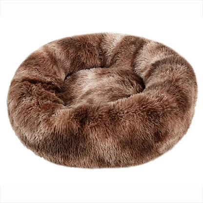 Ultra-Soft Round Pet Bed - Plush Donut Style for Dogs & Cats