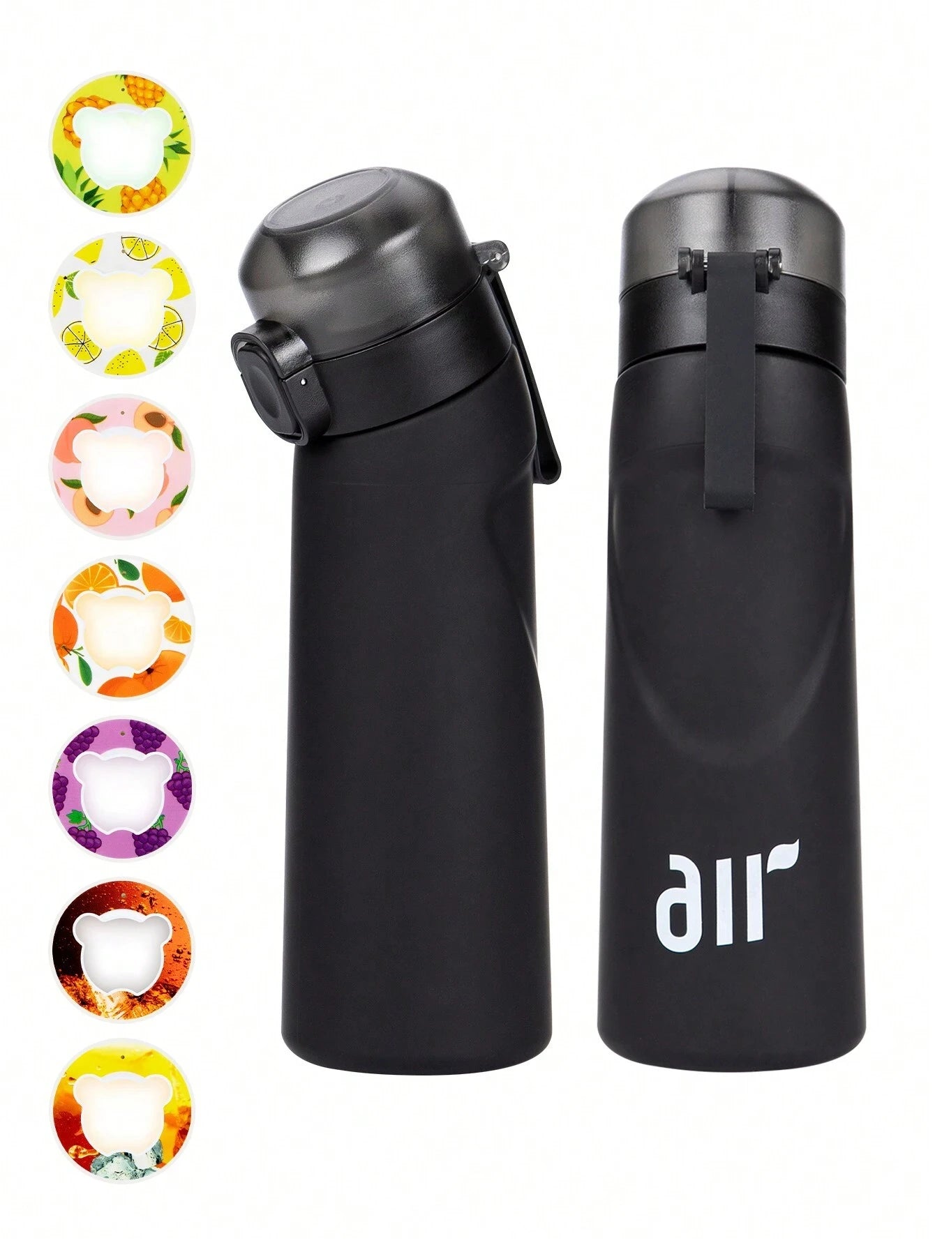 Scented Water Bottle with Flavor Pods - 800ml Transparent with Straw