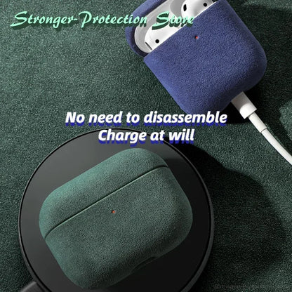 Luxury Italian Suede Leather AirPods Case - Pro 3, Pro 2, AirPods 4