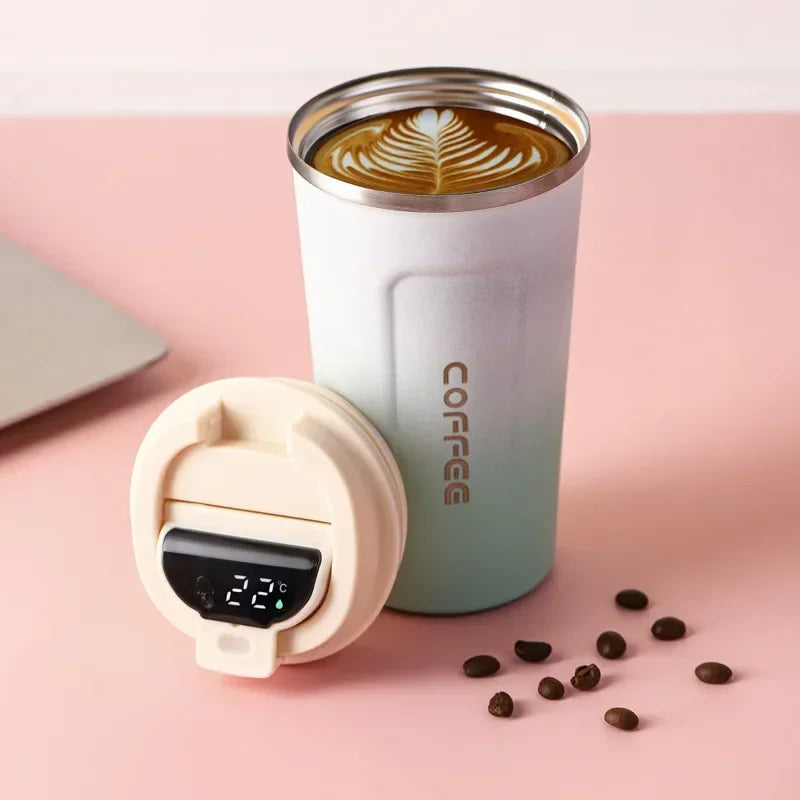 Smart Coffee Mug with Temperature Display - 380/510ml Stainless Steel