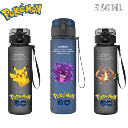 Pokemon Water Bottle - 560ml Pikachu Gengar - Kids Outdoor Sports