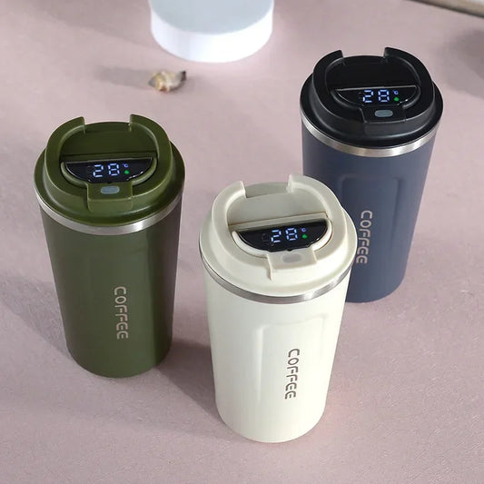 Smart Coffee Mug with Temperature Display - 380/510ml Stainless Steel