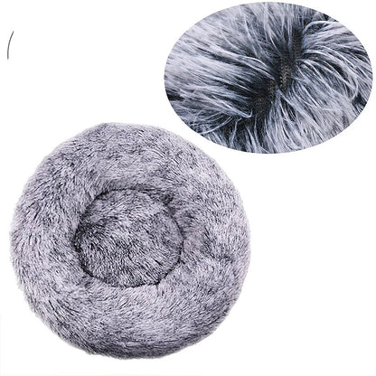 Ultra-Soft Round Pet Bed - Plush Donut Style for Dogs & Cats
