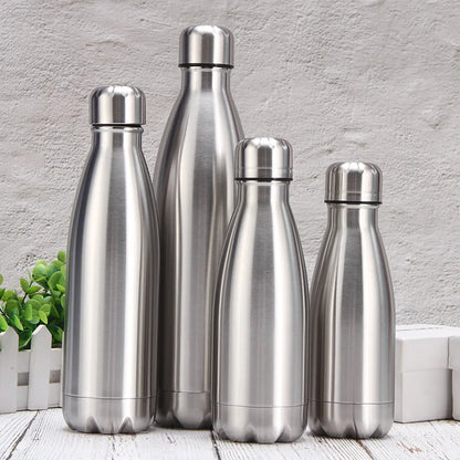 Stainless Steel Water Bottle - 500ml/750ml/1L - Insulated & Standard