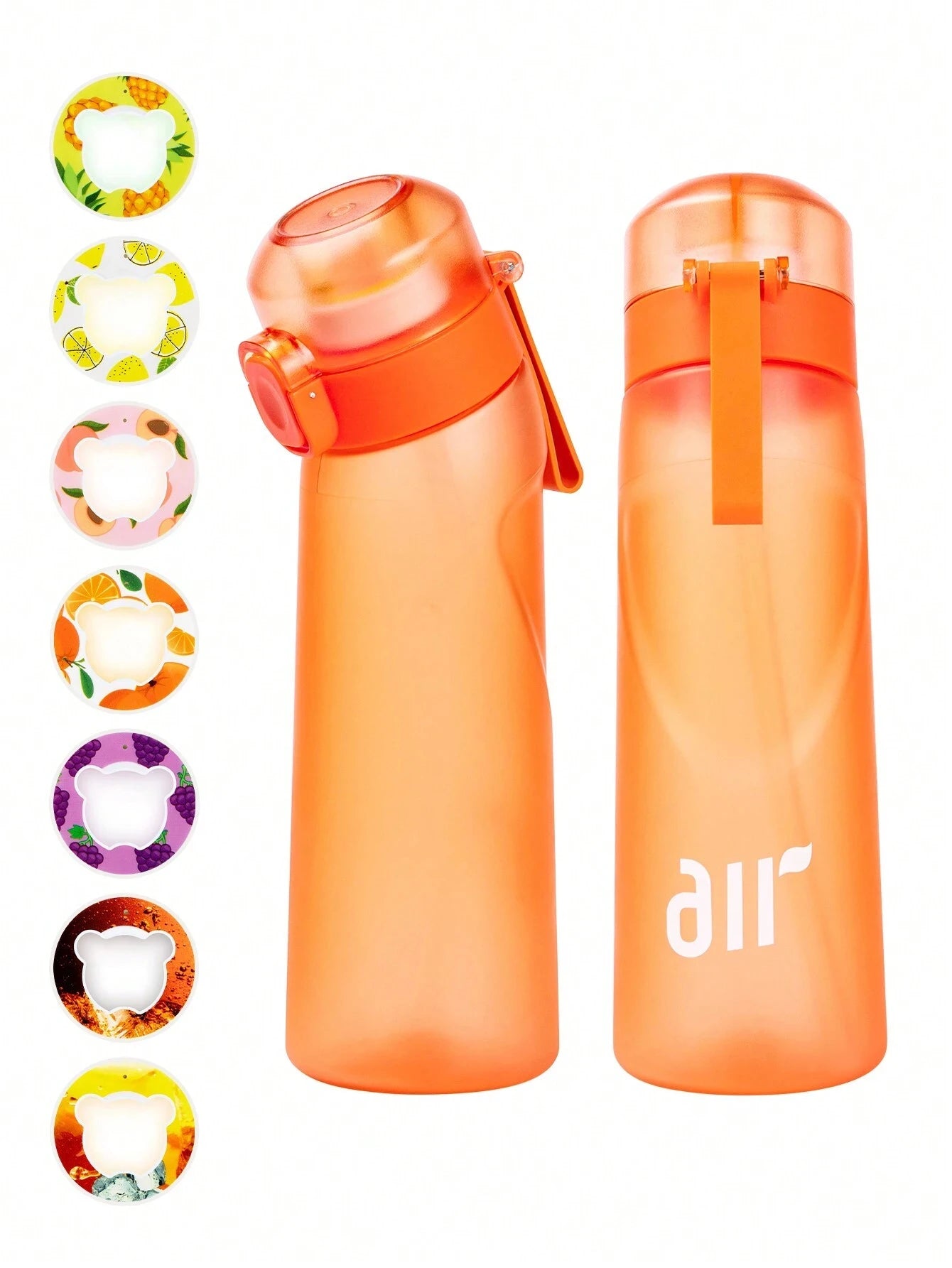 Scented Water Bottle with Flavor Pods - 800ml Transparent with Straw