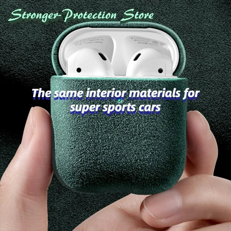 Luxury Italian Suede Leather AirPods Case - Pro 3, Pro 2, AirPods 4