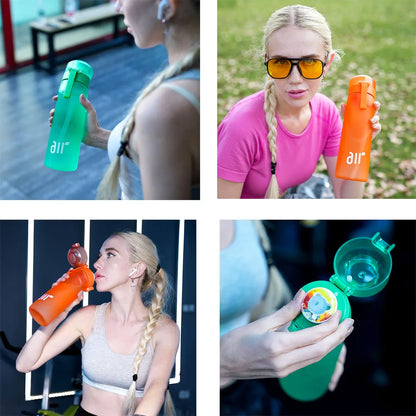 Scented Water Bottle with Flavor Pods - 800ml Transparent with Straw